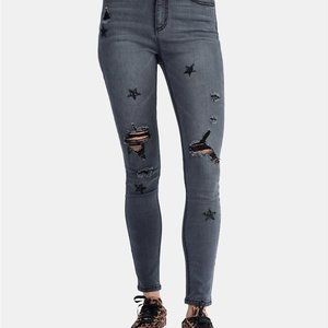 New RACHEL Rachel Roy Star-Patch Skinny Jeans